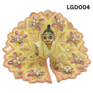 Laddu Gopal Dress Moti Flower Work Diamond Special Yellow Color - Swastik Store Laddu Gopal Dress Moti Flower Work Diamond Special Yellow Color - Swastik Store