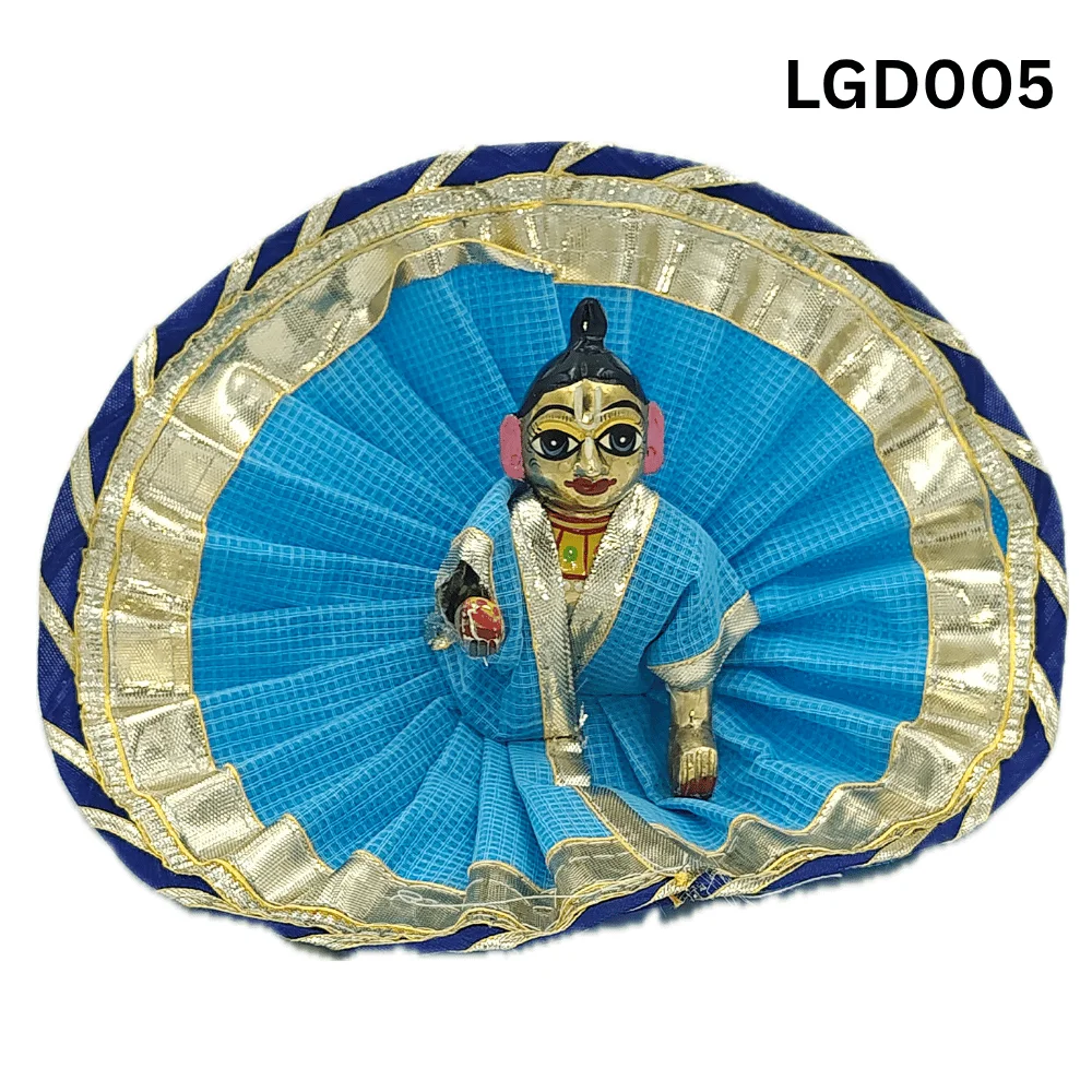 Laddu Gopal Dress Summer Blue Color With Golden Lace - Swastik Store Laddu Gopal Dress Summer Blue Color With Golden Lace - Swastik Store