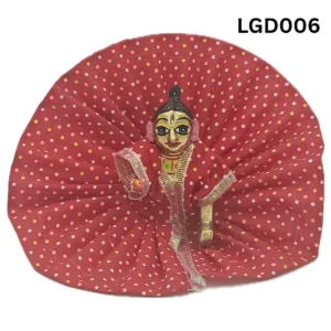 Laddu Gopal Dress Summer Red Color With Polka Dots