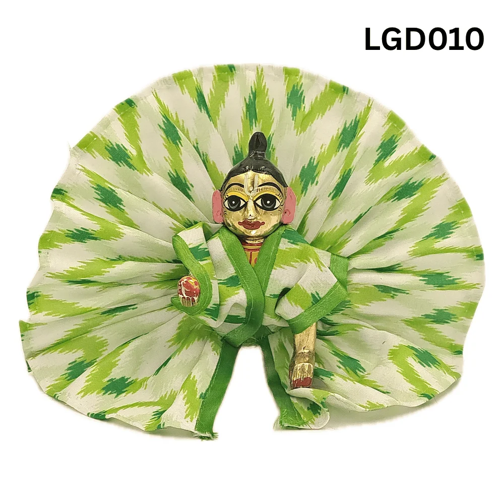 Laddu Gopal Dress Summer Green Color Waves Design - Swastik Store Laddu Gopal Dress Summer Green Color Waves Design - Swastik Store